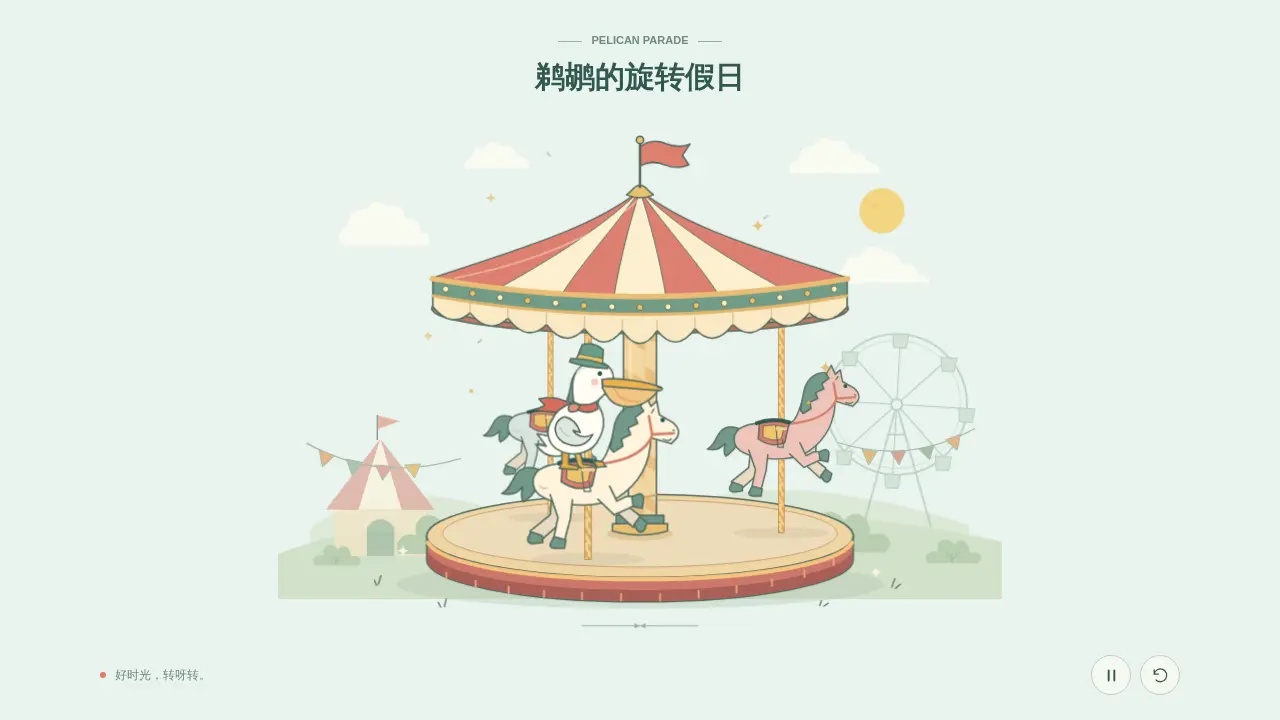 鹈鹕骑行的静态封面